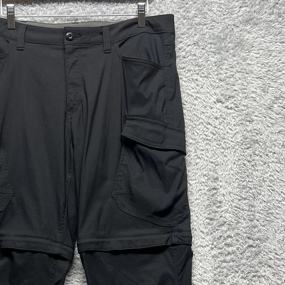 Eddie Bauer Pants Mens 36x32 Black Rainier Convertible Cargo Hiking Outdoor